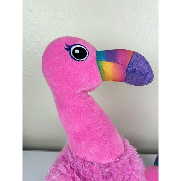 Build-a-Bear Rainbow Flamingo Pink Plush Stuffed Animal 20.5" Toy - Picture 4 of 13